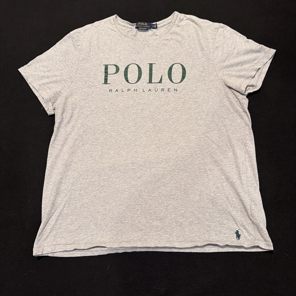 Polo Ralph Lauren Grey Logo Print Custom Slim Fit Short Sleeve Women's XL